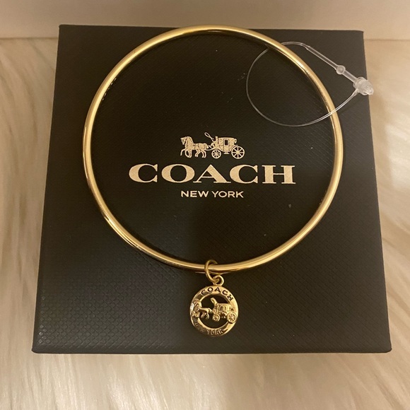 Coach Horse & Carriage bangle bracelet w Charm NWOT including Coach Dust Bag - Picture 1 of 11